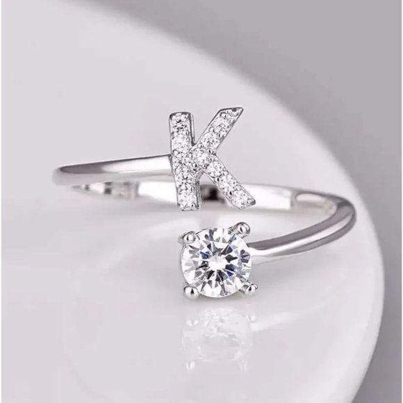 Initials Name Letter Ring - Picture 1 of 16